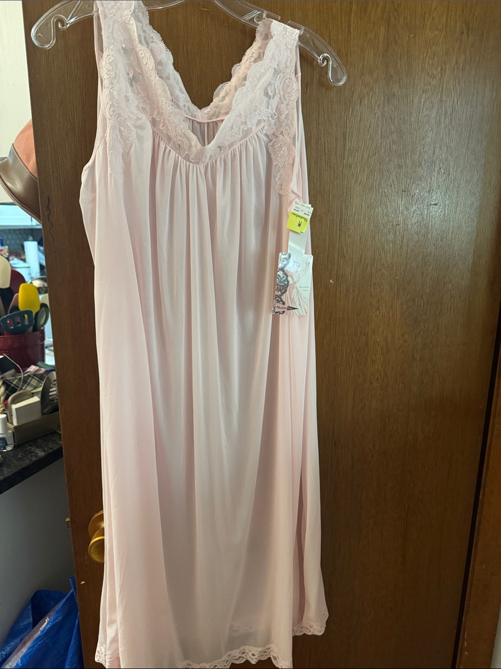 Soft Lace-Trim Sleeveless Chemise in Light Pink New with tags, new old stock.